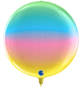 XL Folienballon Orbz - Kugel, regenbogenfarben (Grabo) - ø 40cm
